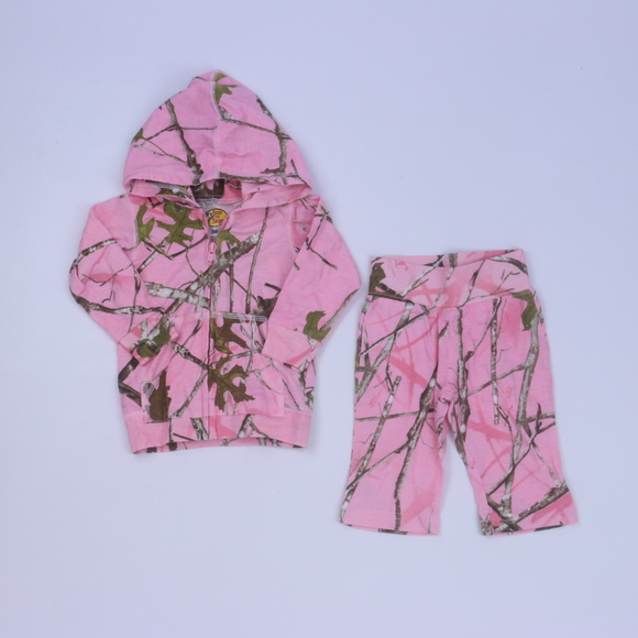 Bass Pro Shops Girls Pink Camo Apparel Sets size: 3 Months - Picture 2 of 2